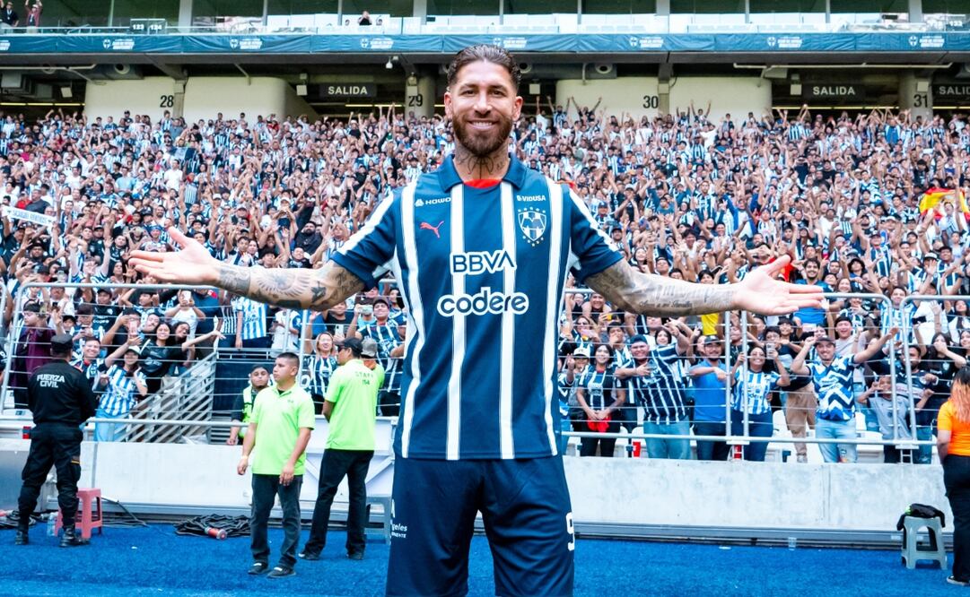 Sergio Ramos en su presentación - Foto: @Rayados (X)