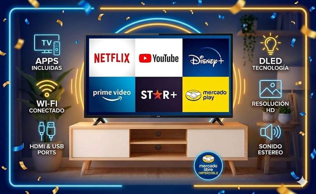 El verdadero valor de este televisor radica en su conectividad. Foto: IA