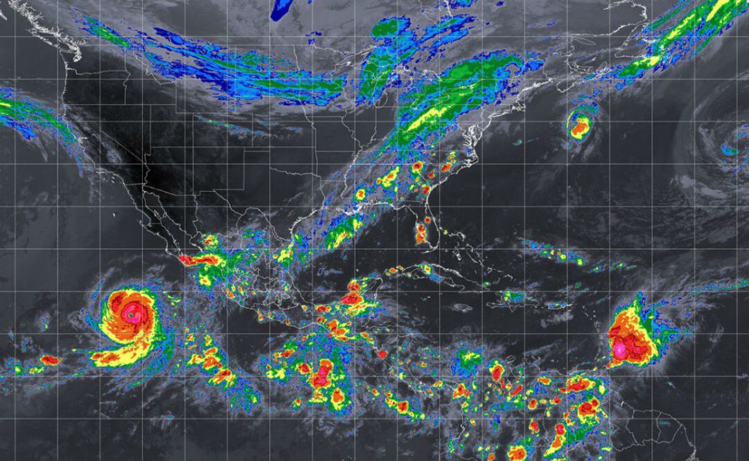 La Conagua informó que el sistema se ubicaba a las 04:00 horas (9:00 GMT) de este viernes a 716 kilómetros al oeste-suroeste de Isla Socorro, Colima, y a mil 30 kilómetros al suroeste de Cabo San Lucas, Baja California Sur. FOTO: ESPECIAL