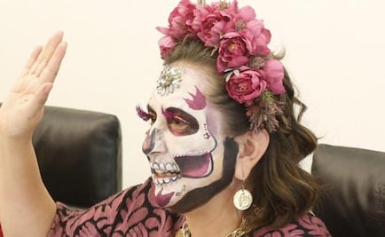 Xóchitl Gálvez sorprende a senadores caracterizada como “La Catrina”