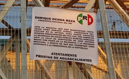 PRI de Aguascalientes se deslinda de mantas contra Meade