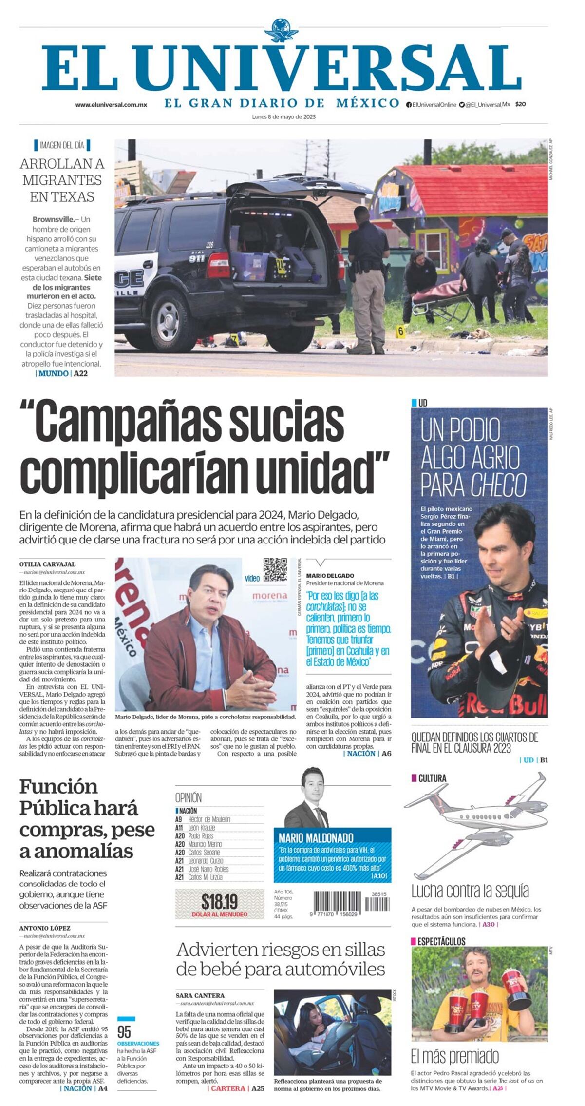Portada impresa 08 de mayo de 2023