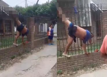 VIDEO: Hombre intenta robar casa y termina ensartado en una reja en Argentina