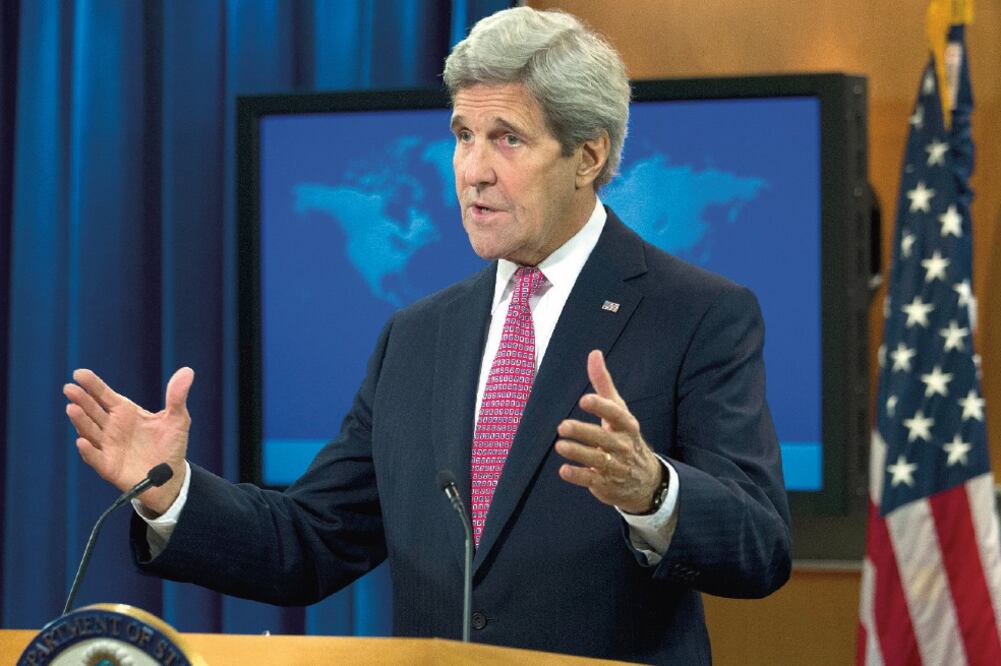 El secretario estadounidense de Estado, John Kerry, al presentar ayer en Washington el reporte sobre derechos humanos correspondiente a 2015 (JOSÉ LUIS MAGAÑA. AP)