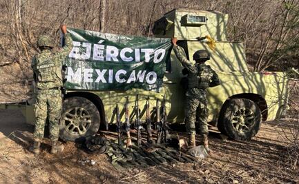 Aseguran vehículo tipo “monstruo” y arsenal en Sinaloa; Ejército detiene a hombre y mujer armados en Culiacán