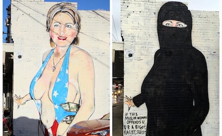 Graffiti sobre Hillary Clinton causa polémica 