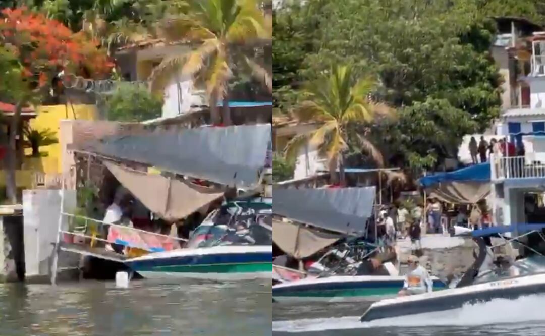 Se desploma muelle en el lago de Tequesquitengo en Morelos y caen al agua unas 30 personas (29/05/2025). Foto: Especial