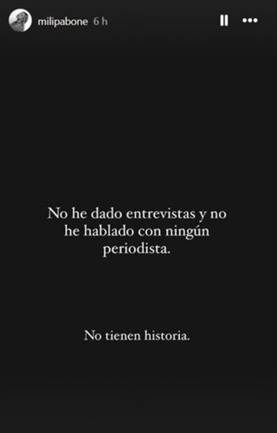 Con este mensaje negó el supuesto parentesco con el cantante. Foto: Instagram.