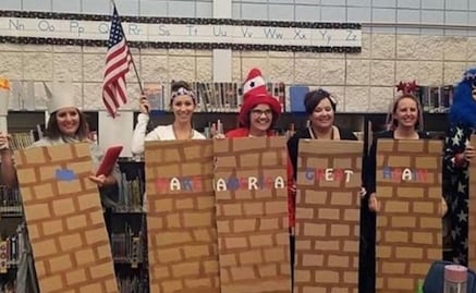 Indigna en redes disfraz de muro fronterizo en escuela de Idaho, EU