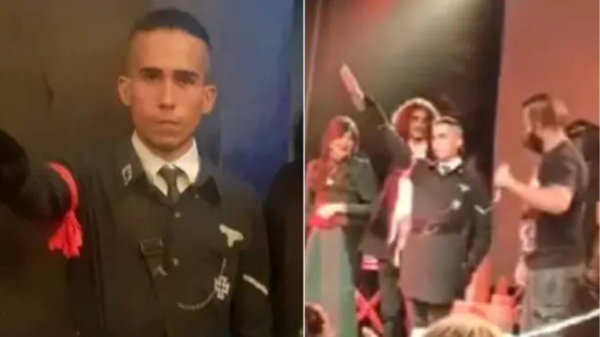 Joven caracterizado como nazi. Foto: especial
