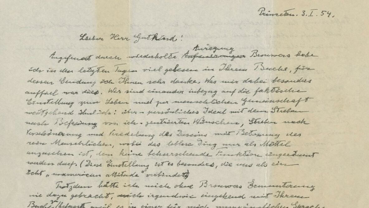Reuters La carta, de dos páginas y escrita en alemán, está fechada 3 de enero de 1954.