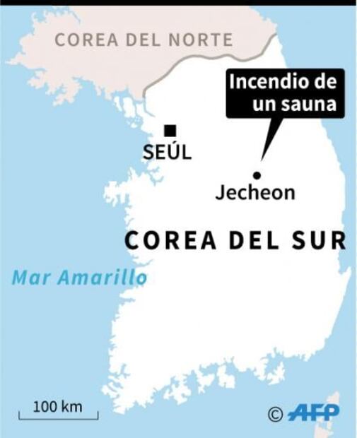 Incendio en sauna de Corea del Sur deja al menos 29 muertos