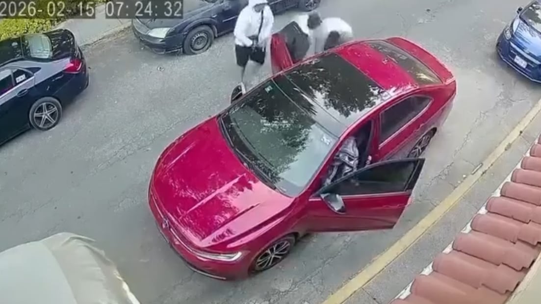 Captan robo de auto con una niña a bordo en Edomex. Foto: Captura de pantalla