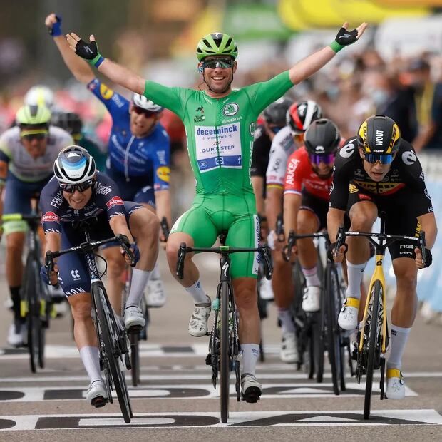 "Mark Cavendish: Imparable". Fuente: Twitter @AndersMielke