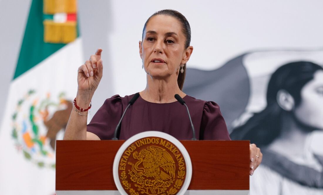 Claudia Sheinbaum en su conferencia matutina del 22 de mayo de 2025. Foto: Diego Simón / EL UNIVERSAL