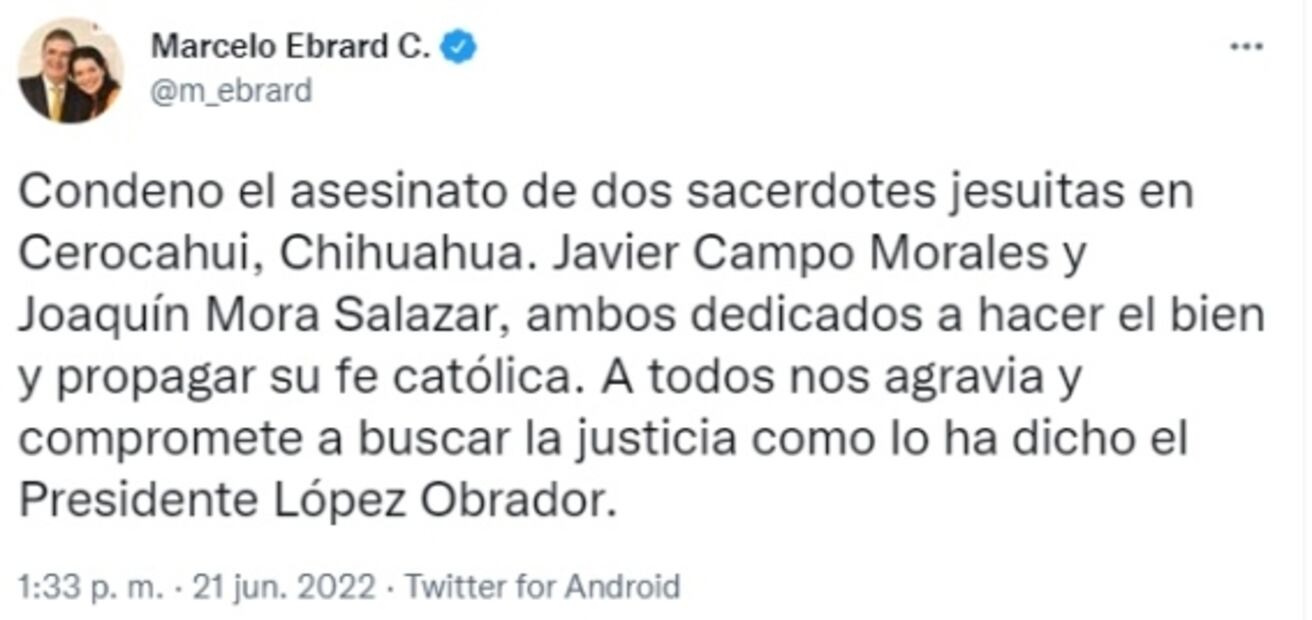 "Ahí voy", dice Ebrard tras dar positivo a Covid-19