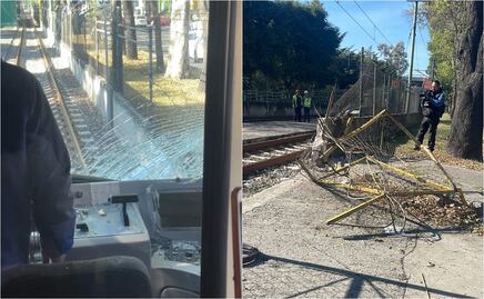 Colisión entre tren ligero y reja provoca daño al parabrisas de una unidad, pero no afecta el servicio