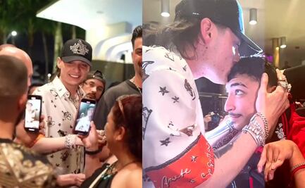 VIDEO: Peso Pluma conoce a fan en Miami y lo recibe con un gesto conmovedor