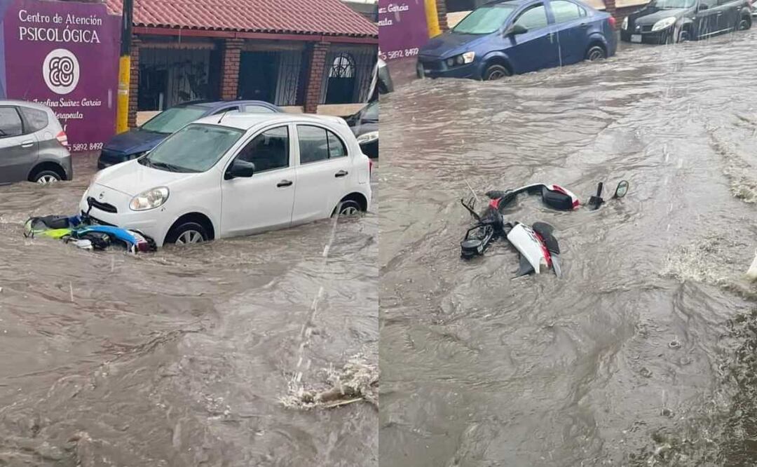 La corriente del agua arrastró varios vehículos y muchas motocicletas, reportaron vecinos. Fotos: Especiales