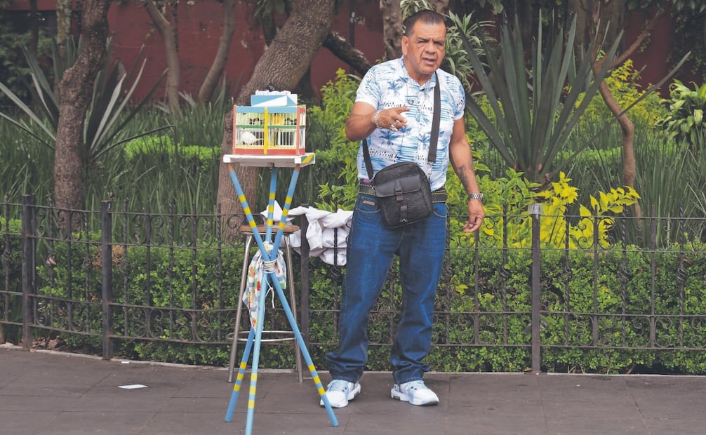 Antonio Linares desde los 12 años se dedica a este oficio y actualmente cuida cuatro aves que lo acompañan en sus jornadas. Foto: Santiago Cadena/ EL UNIVERSAL