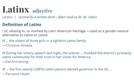 Palabra "latinx" ya forma parte de un diccionario inglés