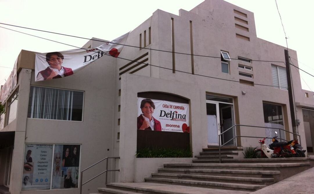 Casa de campaña de Delfina Gómez, en Texcoco. FOTO: IRVIN OLIVARES