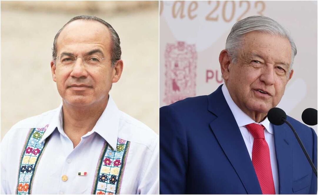 El expresidente Felipe Calderón y el presidente Andrés Manuel López Obrador. Foto: EL UNIVERSAL