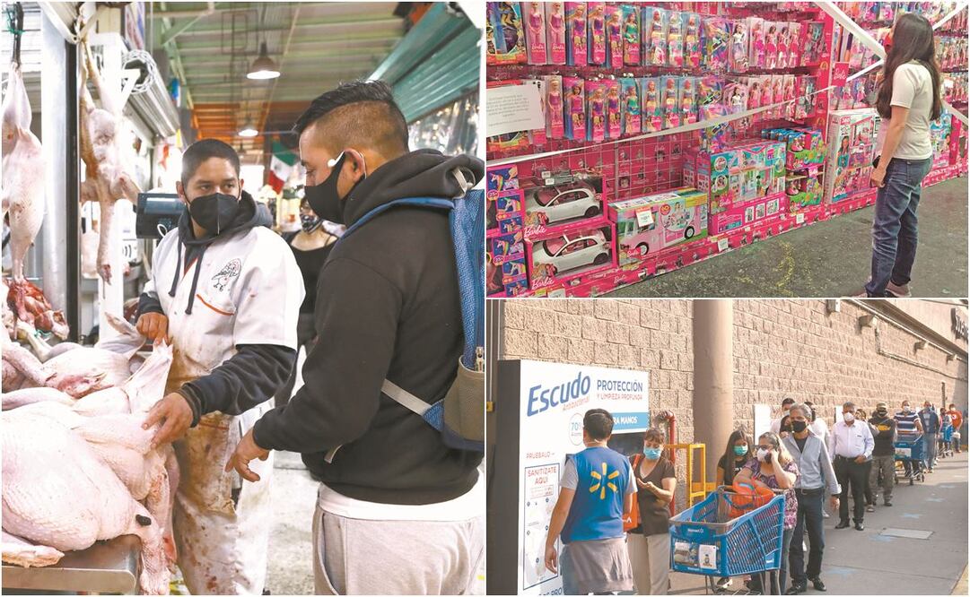 Conforme se acerca el festejo navideño, las personas acuden a mercados, como el de San Juan, y supermercados para adquirir lo necesario, sin importar las filas para ingresar. Esta situación perjudicó a los niños, ya que la sección de juguetes y el área in