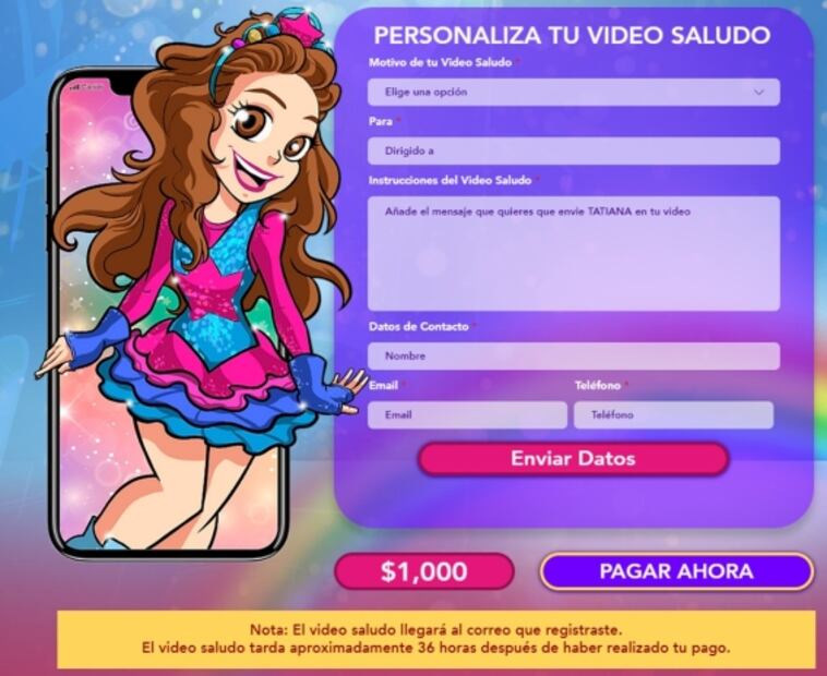 Se viralizan supuestos precios para show de Tatiana; de 40 a 200 mil pesos