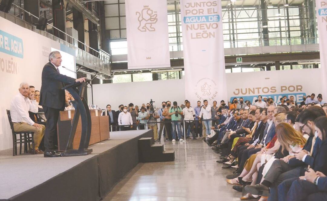 El secretario de Gobernación, Adán Augusto López Hernández, afirmó que existe el compromiso de terminar en 2023 la construcción de la presa Libertad, entre otros proyectos, para apoyar a Nuevo León. Foto: Emilio Vásquez/ EL UNIVERSAL