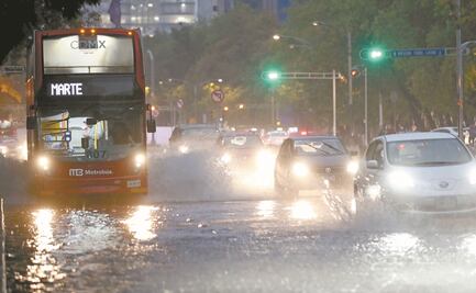 Lluvia deja encharcamientos en CDMX; activan alertas en 12 alcaldías