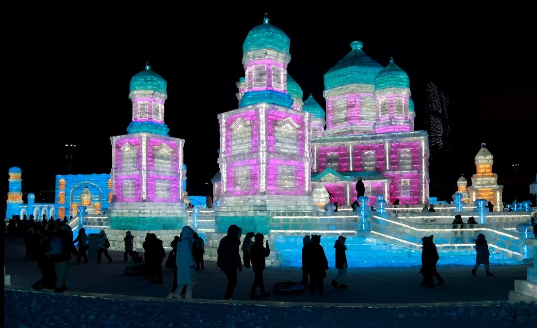 La 26 edición del Mundo de hielo y nieve de Harbin . Foto: AFP