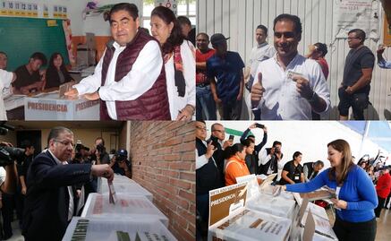 Votan los candidatos y la candidata a la gubernatura de Puebla