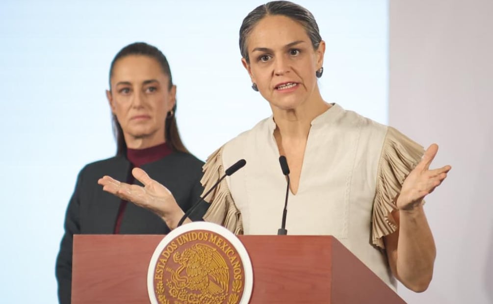 Daniela Elena Alatorre Benard, directora general del Instituto Mexicano de Cinematografía (IMCINE) durante la mañanera de la presidenta Claudia Sheinbaum (13/02/2026). Foto: Luis Camacho / EL UNIVERSAL