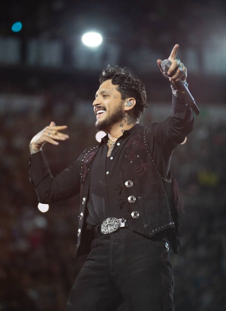 Christian Nodal durante su concierto en La México.
Foto: @leojimenez.xm