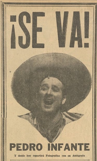 Evento de Pedro Infante anunciado en EL UNIVERSAL. Se realizó en el Teatro Follies Bergere en febrero de 1947.