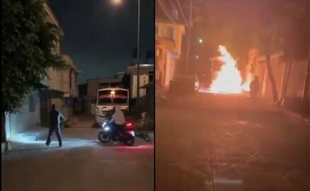 VIDEO: Integrantes de "La Maña" balean e incendian camión de transporte público en Chimalhuacán por no pagar extorsiones