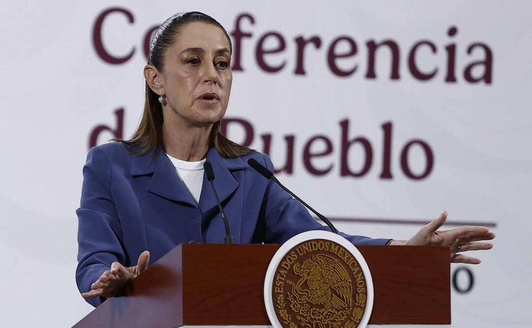 Claudia Sheinbaum, presidenta de México, durante la mañanera del 6 de octubre del 2025. Foto: Berenice Fregoso / EL UNIVERSAL