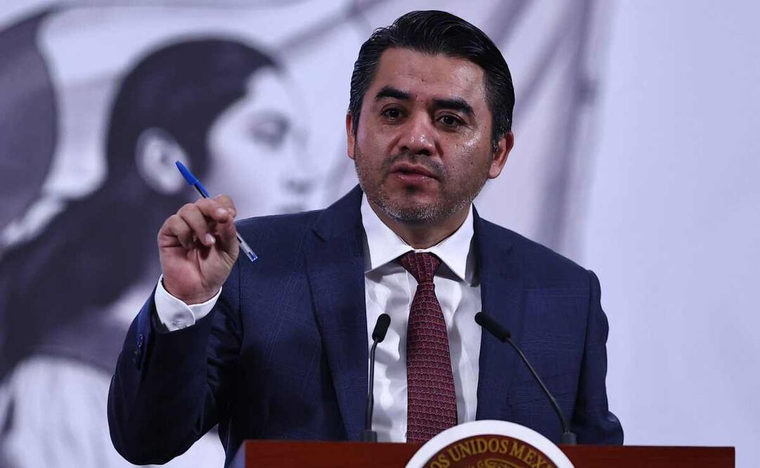 Efraín Morales López, titular de Conagua, durante la mañanera de este 4d e septiembre del 2025. Foto: Berenice Fregoso / EL UNIVERSAL.