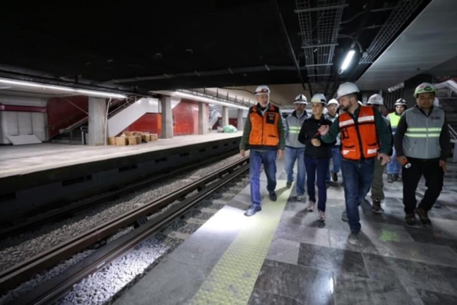 Sheinbaum supervisa obras en tramo de Línea 1 de la estación Candelaria