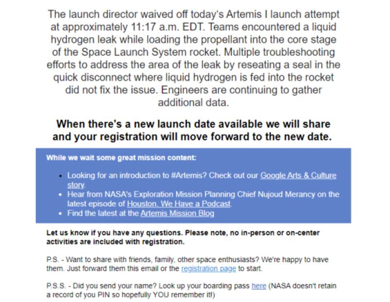 Artemis I. La NASA retomaría el vuelo a la luna el 5 de septiembre