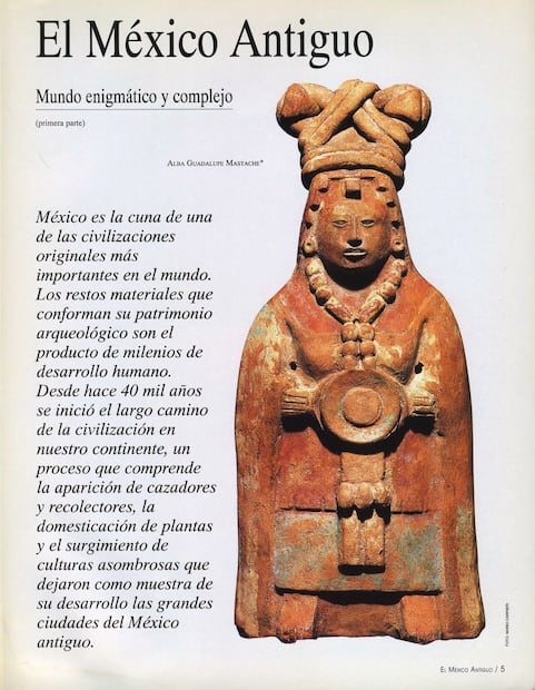 Presentación del texto de la investigadora Alba Guadalupe Mastache en el primer número de la revista, en 1993. Foto: Especial