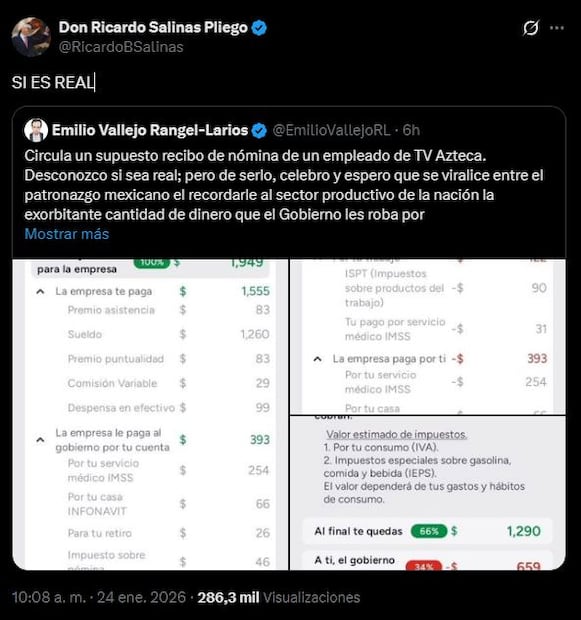 El empresario se volvió tendencia por la filtración de recibos de nómina de sus trabajadores. Foto: Redes Sociales.