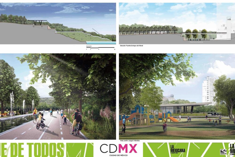 En conjunto con la Asociación de Colonos de Santa Fe, se diseñó el área verde del parque La Mexicana y contará con un lago, trotapista de 3.5 kilómetros, parque de patinetas, canchas deportivas, ciclopista de 4.3 kilómetros y área para mascotas (CORTESÍA)