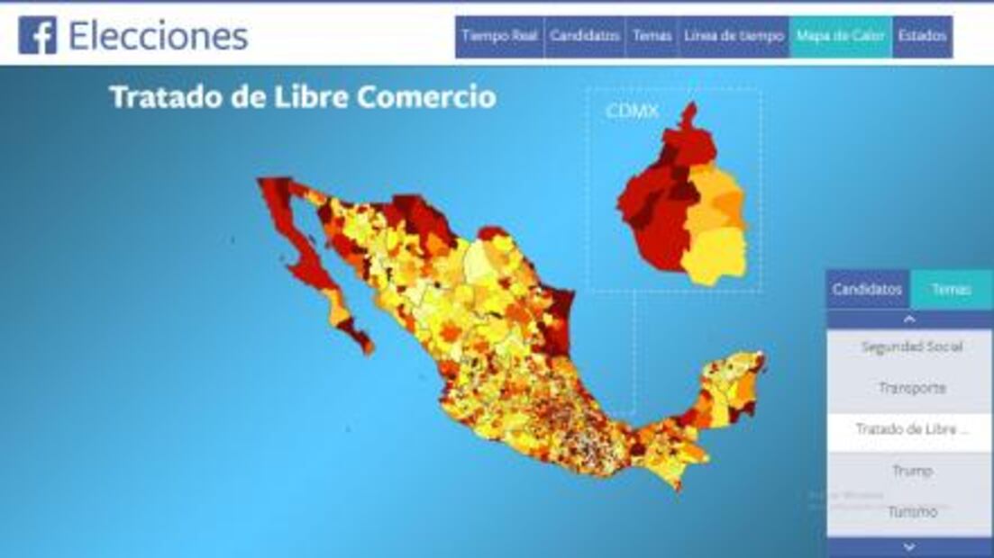 Relación México- EUA se posiciona en Facebook, previo al debate