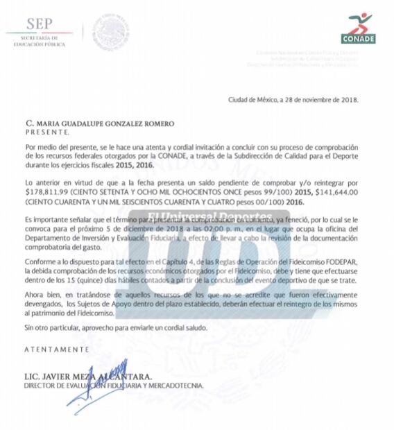 Conade vs atletas, una disputa por recursos públicos sin comprobar