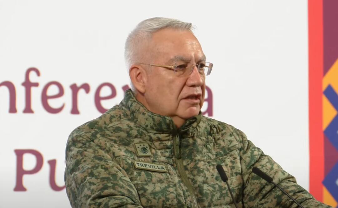 El general Ricardo Trevilla Trejo, titular de la Secretaría de la Defensa Nacional (Defensa), durante la mañanera del 25 de febrero del 2025. Foto: Captura de pantalla
