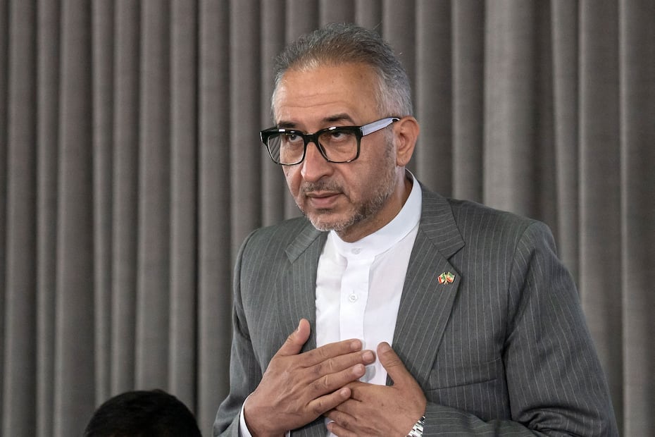 Abolfazl Pasandideh, embajador de Irán en México, en conferencia de prensa - Foto: AFP