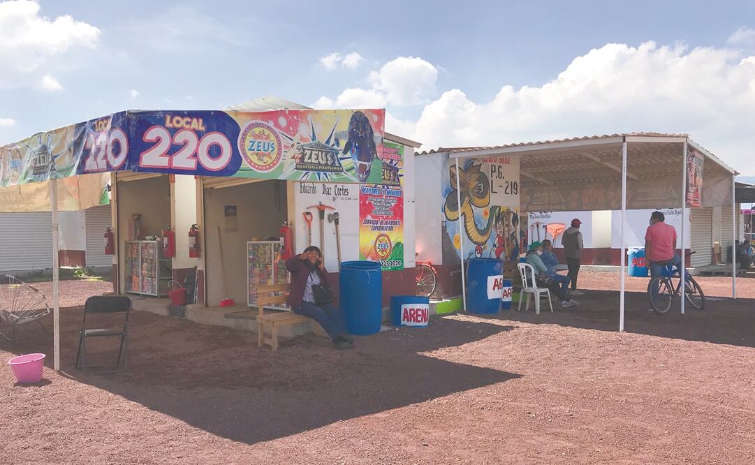 Debido a la cancelación de eventos patronales por Covid, la pirotecnia en San Pablito sufrió un golpe. Foto: Rebeca Jiménez. EL UNIVERSAL