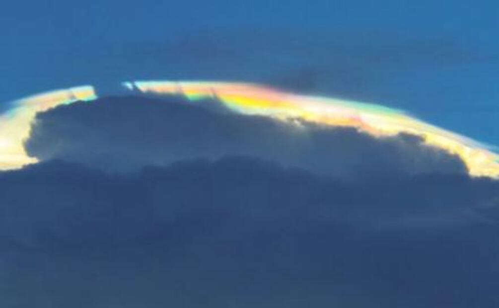 Arcoíris "de fuego" ilumina Delicias, en Chihuahua